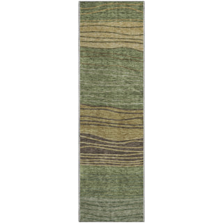 Piper Looms Mayfield Stripes AMF735 Olive Machine Washable Area Rug Runner Main Image