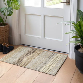 Piper Looms Mayfield Stripes AMF735 Taupe Machine Washable Area Rug Scatter Lifestyle Image Feature