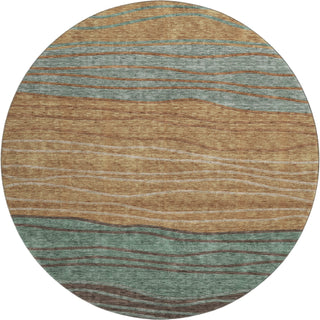 Piper Looms Mayfield Stripes AMF735 Terracotta Machine Washable Area Rug Round Main Image