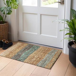Piper Looms Mayfield Stripes AMF735 Terracotta Machine Washable Area Rug Scatter Lifestyle Image Feature