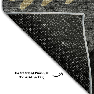 Piper Looms Mayfield Stripes AMF736 Black Machine Washable Area Rug Backing Image