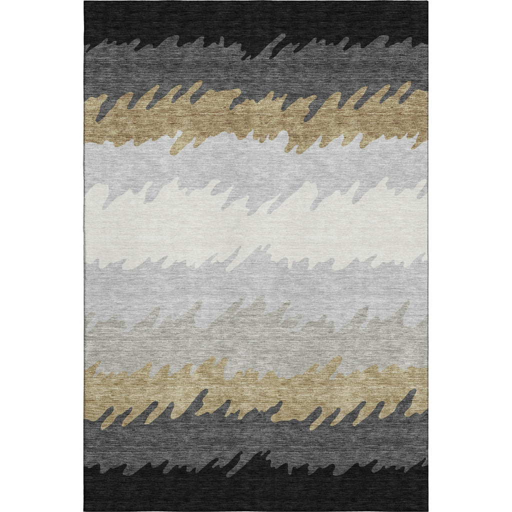Piper Looms Mayfield Stripes AMF736 Black Machine Washable Area Rug main image
