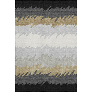 Piper Looms Mayfield Stripes AMF736 Black Machine Washable Area Rug main image
