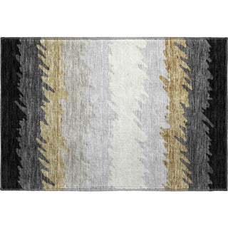 Piper Looms Mayfield Stripes AMF736 Black Machine Washable Area Rug Scatter Main Image