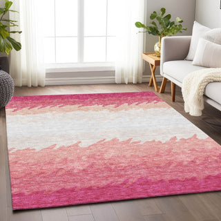 Piper Looms Mayfield Stripes AMF736 Blush Machine Washable Area Rug Lifestyle Image Feature