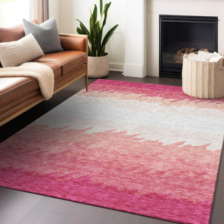 Piper Looms Mayfield Stripes AMF736 Blush Machine Washable Area Rug Lifestyle Image Feature