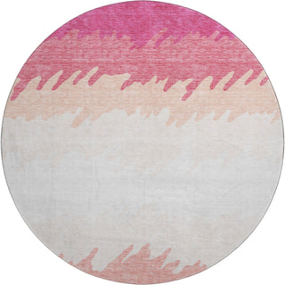 Piper Looms Mayfield Stripes AMF736 Blush Machine Washable Area Rug Round Main Image