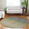 Piper Looms Mayfield Stripes AMF736 Chocolate Machine Washable Area Rug Round Lifestyle Image Feature