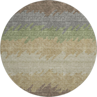 Piper Looms Mayfield Stripes AMF736 Chocolate Machine Washable Area Rug Round Main Image