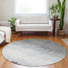 Piper Looms Mayfield Stripes AMF736 Gray Machine Washable Area Rug Round Lifestyle Image Feature