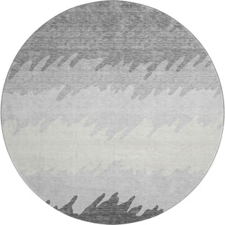 Piper Looms Mayfield Stripes AMF736 Gray Machine Washable Area Rug Round Main Image