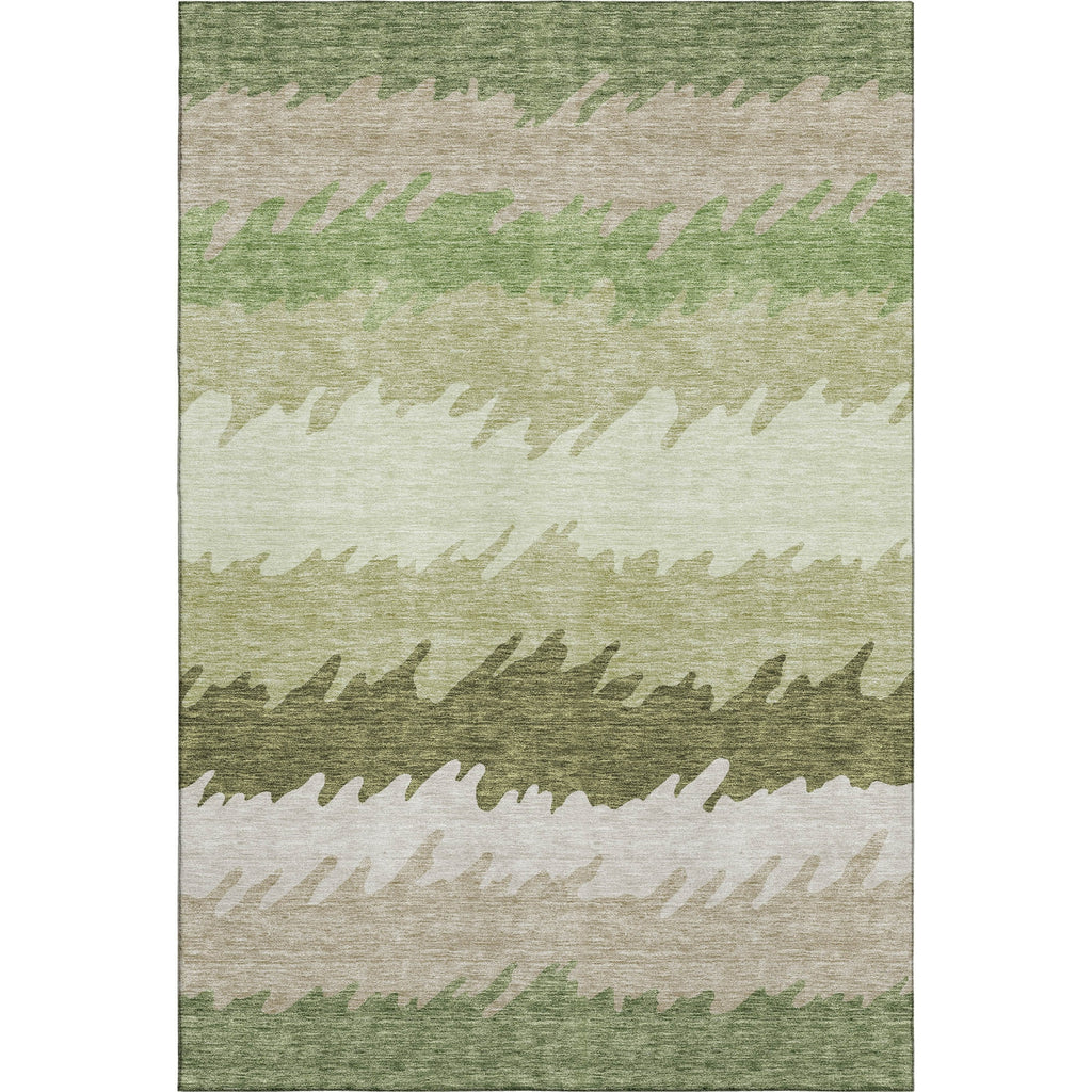 Piper Looms Mayfield Stripes AMF736 Green Machine Washable Area Rug main image