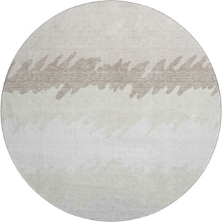 Piper Looms Mayfield Stripes AMF736 Ivory Machine Washable Area Rug Round Main Image