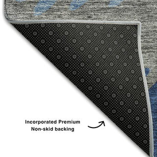 Piper Looms Mayfield Stripes AMF736 Navy Machine Washable Area Rug Backing Image