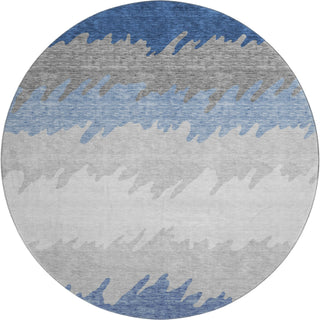 Piper Looms Mayfield Stripes AMF736 Navy Machine Washable Area Rug Round Main Image