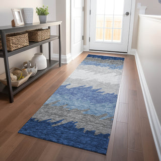 Piper Looms Mayfield Stripes AMF736 Navy Machine Washable Area Rug Runner Lifestyle Image Feature