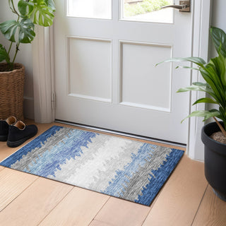 Piper Looms Mayfield Stripes AMF736 Navy Machine Washable Area Rug Scatter Lifestyle Image Feature