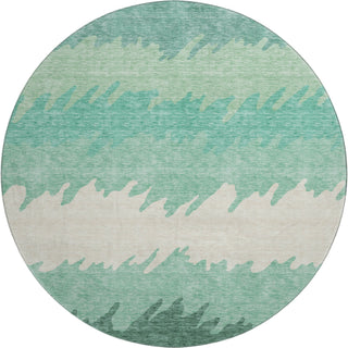 Piper Looms Mayfield Stripes AMF736 Sage Machine Washable Area Rug Round Main Image