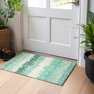Piper Looms Mayfield Stripes AMF736 Sage Machine Washable Area Rug Scatter Lifestyle Image Feature