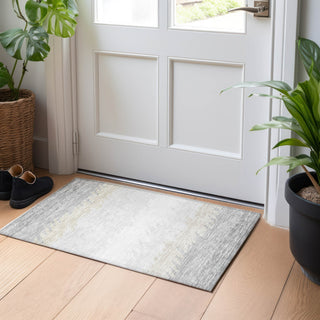 Piper Looms Mayfield Stripes AMF736 Silver Machine Washable Area Rug Scatter Lifestyle Image Feature