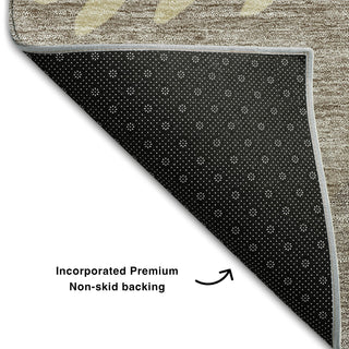 Piper Looms Mayfield Stripes AMF736 Taupe Machine Washable Area Rug Backing Image