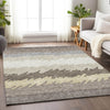 Piper Looms Mayfield Stripes AMF736 Taupe Machine Washable Area Rug Lifestyle Image Feature