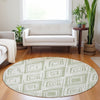 Piper Looms Mayfield Diamond AMF737 Aloe Machine Washable Area Rug Round Lifestyle Image Feature