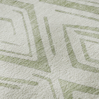 Piper Looms Mayfield Diamond AMF737 Aloe Machine Washable Area Rug Swatch Image