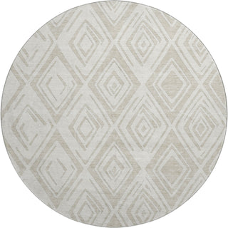 Piper Looms Mayfield Diamond AMF737 Beige Machine Washable Area Rug Round Main Image