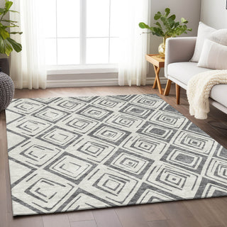 Piper Looms Mayfield Diamond AMF737 Gray Machine Washable Area Rug Lifestyle Image Feature