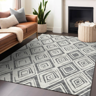 Piper Looms Mayfield Diamond AMF737 Gray Machine Washable Area Rug Lifestyle Image Feature