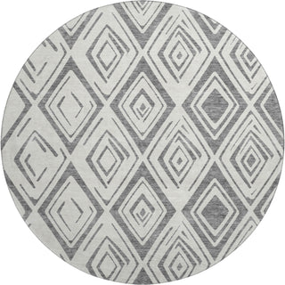 Piper Looms Mayfield Diamond AMF737 Gray Machine Washable Area Rug Round Main Image