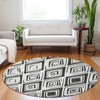 Piper Looms Mayfield Diamond AMF737 Ivory Machine Washable Area Rug Round Lifestyle Image Feature