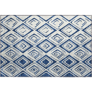 Piper Looms Mayfield Diamond AMF737 Navy Machine Washable Area Rug Scatter Main Image