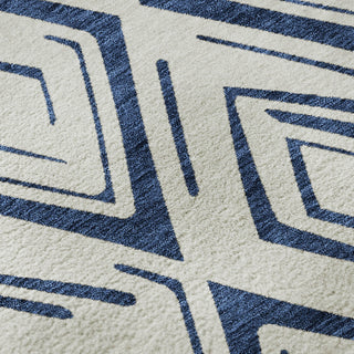 Piper Looms Mayfield Diamond AMF737 Navy Machine Washable Area Rug Swatch Image