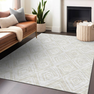 Piper Looms Mayfield Diamond AMF737 Pearl Machine Washable Area Rug Lifestyle Image Feature