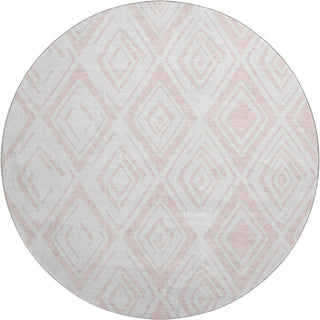 Piper Looms Mayfield Diamond AMF737 Pink Machine Washable Area Rug Round Main Image