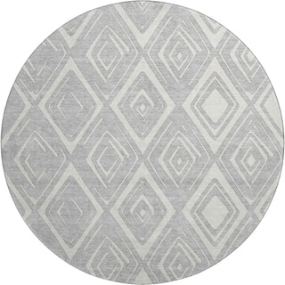 Piper Looms Mayfield Diamond AMF737 Silver Machine Washable Area Rug Round Main Image