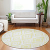 Piper Looms Mayfield Diamond AMF737 Yellow Machine Washable Area Rug Round Lifestyle Image Feature