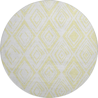 Piper Looms Mayfield Diamond AMF737 Yellow Machine Washable Area Rug Round Main Image
