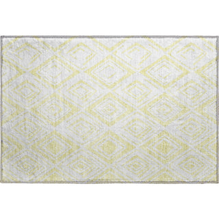 Piper Looms Mayfield Diamond AMF737 Yellow Machine Washable Area Rug Scatter Main Image