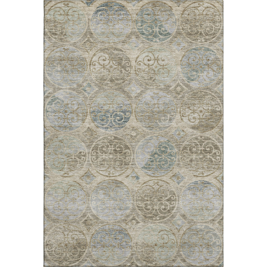 Piper Looms Mayfield Circles AMF738 Beige Machine Washable Area Rug main image