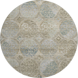 Piper Looms Mayfield Circles AMF738 Beige Machine Washable Area Rug Round Main Image