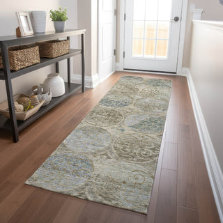 Piper Looms Mayfield Circles AMF738 Beige Machine Washable Area Rug Runner Lifestyle Image Feature