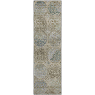 Piper Looms Mayfield Circles AMF738 Beige Machine Washable Area Rug Runner Main Image