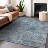 Piper Looms Mayfield Circles AMF738 Blue Machine Washable Area Rug Lifestyle Image Feature