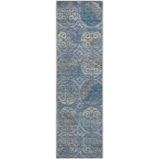 Piper Looms Mayfield Circles AMF738 Blue Machine Washable Area Rug Runner Main Image
