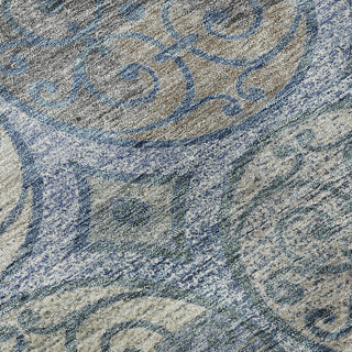 Piper Looms Mayfield Circles AMF738 Blue Machine Washable Area Rug Swatch Image