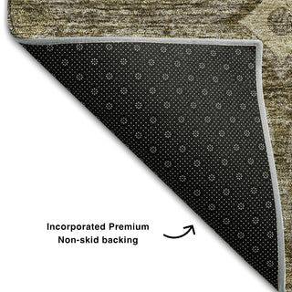 Piper Looms Mayfield Circles AMF738 Brown Machine Washable Area Rug Backing Image