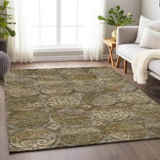 Piper Looms Mayfield Circles AMF738 Brown Machine Washable Area Rug Lifestyle Image Feature